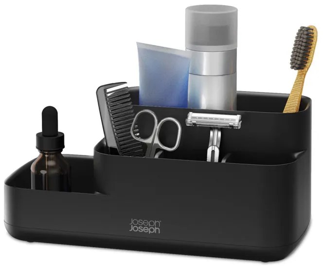 Органайзер за баня Joseph Joseph EasyStore 70600, 5 отделения, 24.9х12 см, Неплъзгаща се основа, Черен