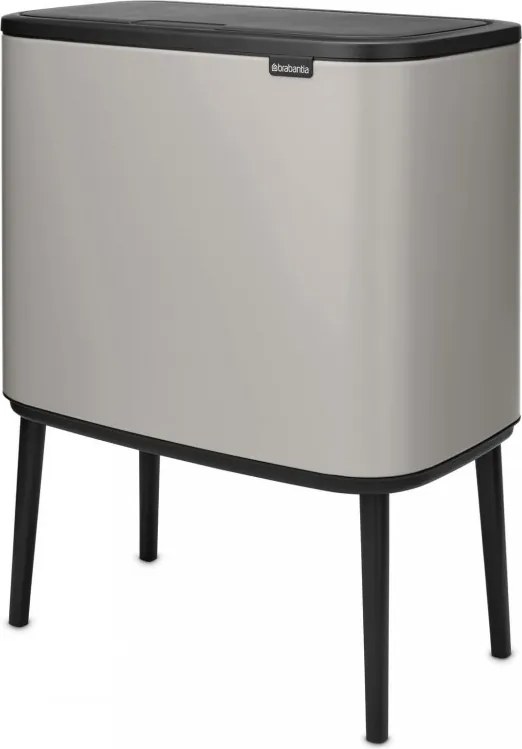 Кош за боклук Brabantia Bo Touch 1010451, 36 л, Плавно и безшумно отваряне, Голям отвор, Светлосив