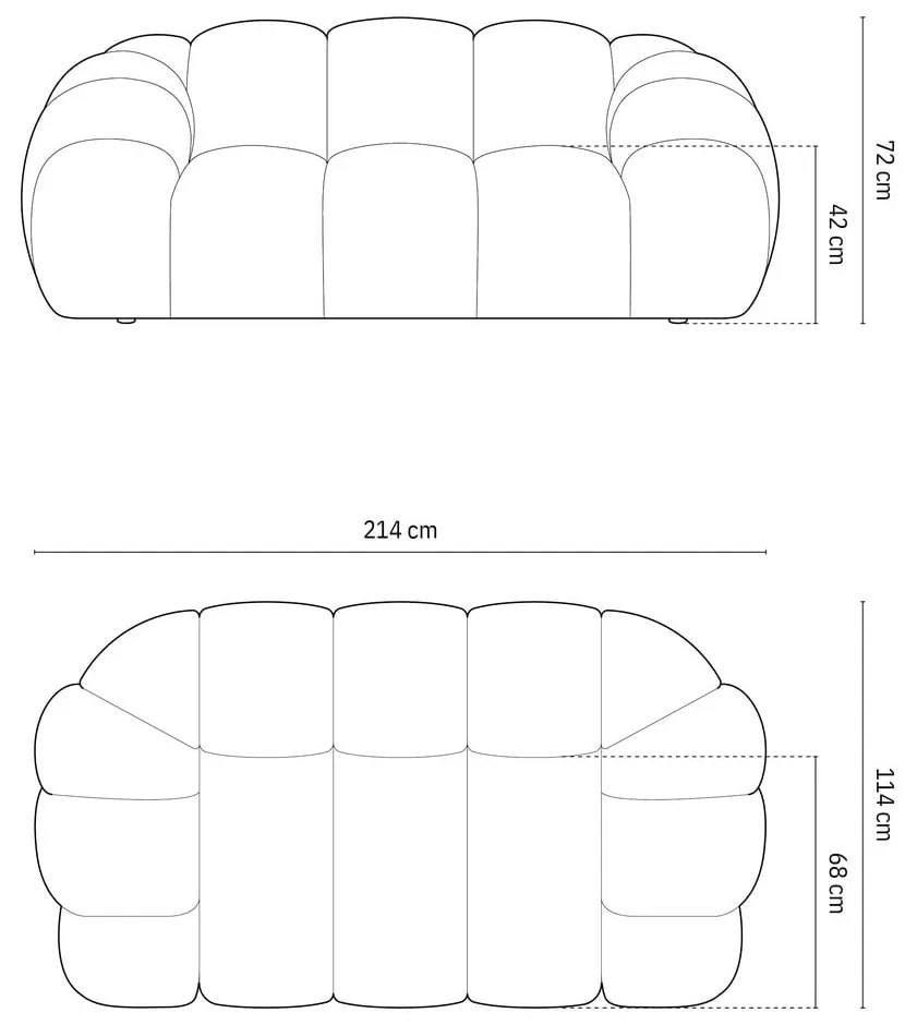 Бежов диван 214 cm Diana – Micadoni