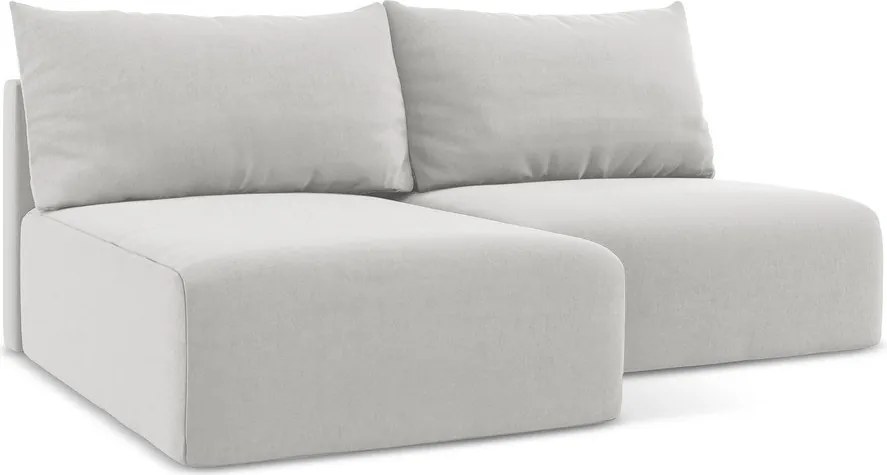 Светлосив кадифен сгъваем/с място за съхранение ъглов диван (ляв ъгъл) Kalena – Makamii