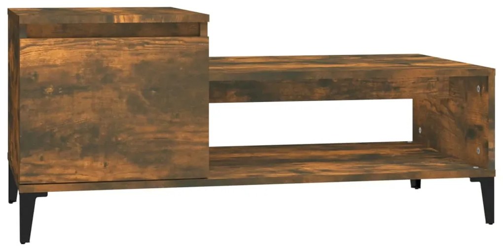 821137 vidaXL Кафе маса, опушен дъб, 100x50x45 см, инженерно дърво