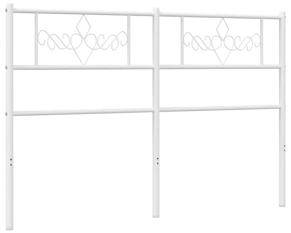355351 vidaXL Метална резервна табла за легло, бяла, 160 см