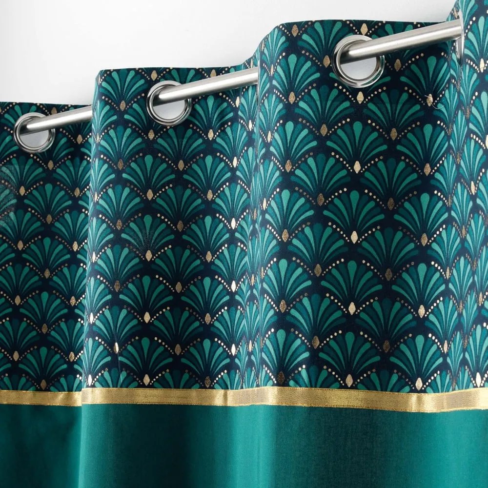 Памучно перде в петролен цвят 140x240 cm Artchic – douceur d'intérieur