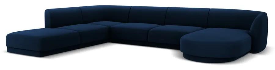 Ъглов диван от синьо кадифе (ляв ъгъл) Miley - Micadoni Home