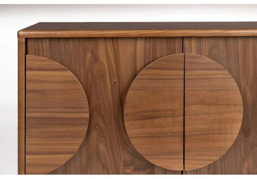 Кафяв нисък скрин от декор от орех 82x58 cm Groove – Zuiver