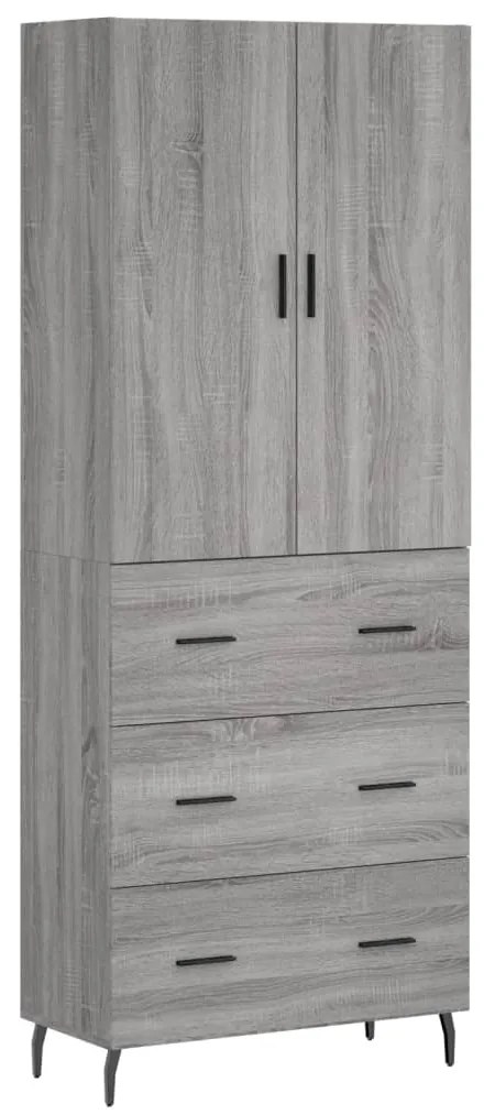 3195865 vidaXL Висок шкаф, сив сонома, 69,5x34x180 см, инженерно дърво