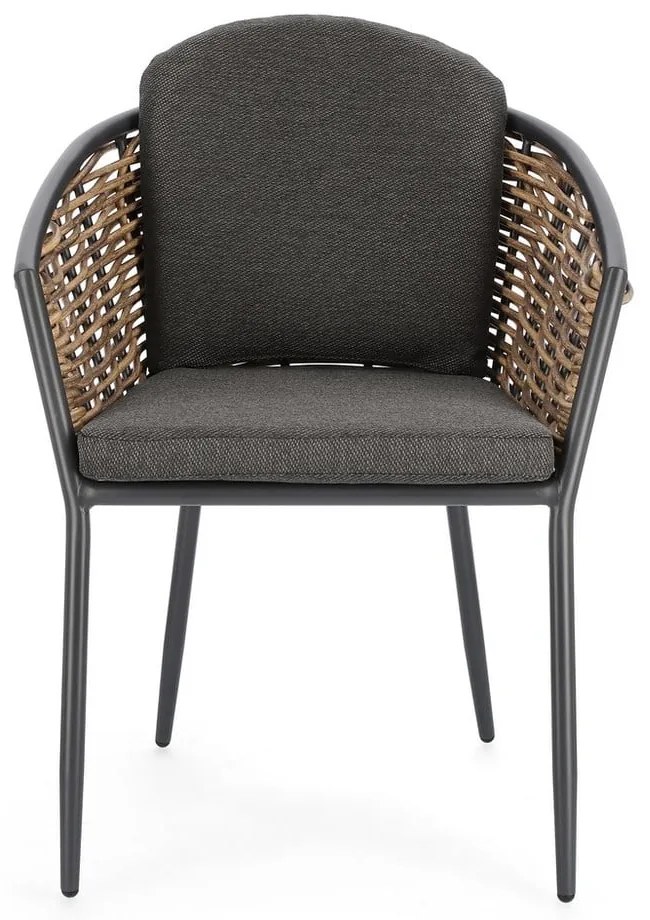 Сив градински стол метален Maribela – Bizzotto