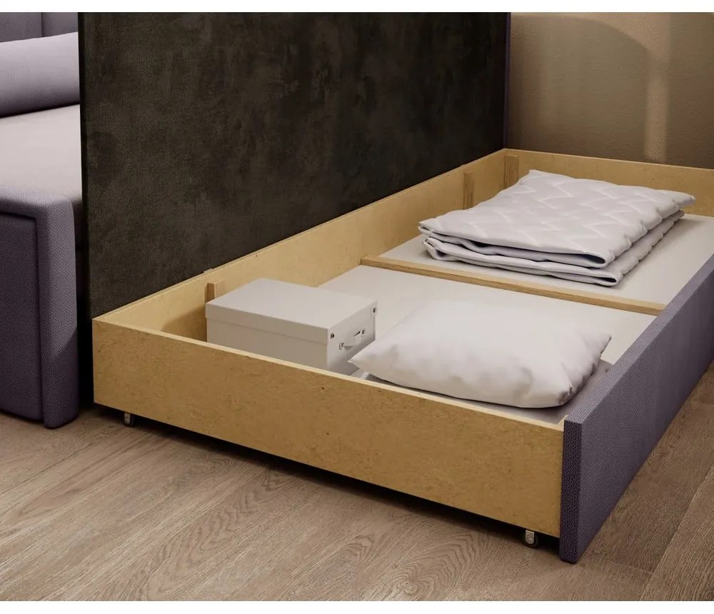 Розов шенилов разтегателен диван с място за съхранение 214 cm Fulgeo – ELTAP