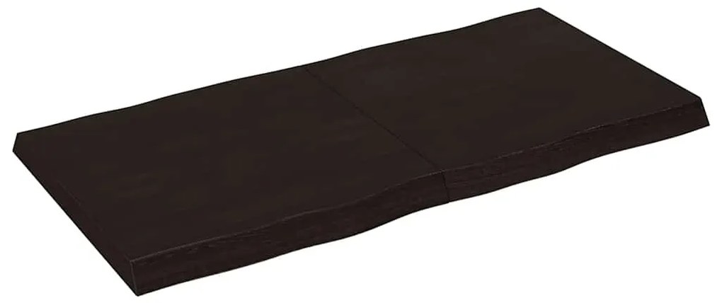364027 vidaXL Плот за маса тъмнокафяв 120x60x(2-6) см обработен масивен дъб