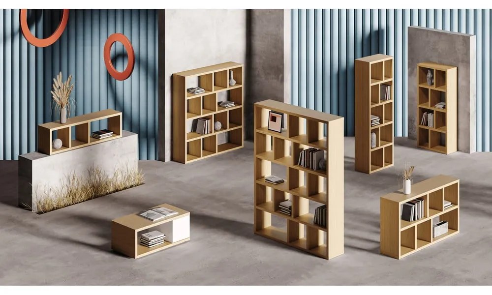 Библиотека от декор от дъб естествена 150x83 cm Berlin – TemaHome