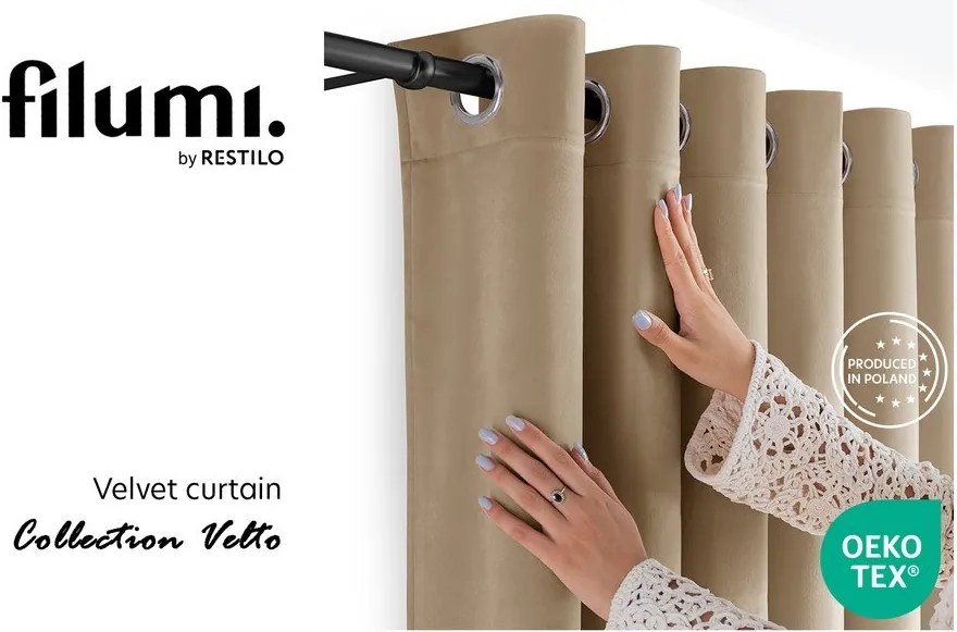 Бежова затъмняваща завеса 530x250 cm Velto – Filumi
