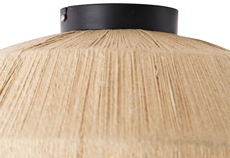 Ориенталски таванен аплик черен с въже - Riki