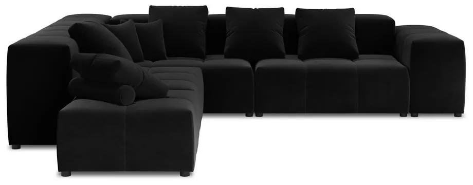 Ъглов диван от черно кадифе (променлива) Rome Velvet - Cosmopolitan Design