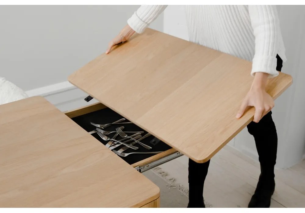 Сгъваема маса за хранене от дъбова дървесина 90x200 cm Heart'n'Soul - UMAGE