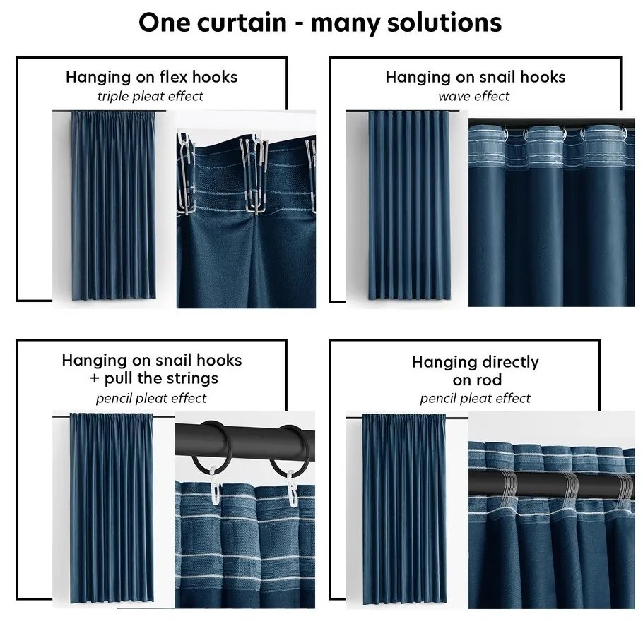 Синя затъмняваща завеса 200x270 cm Velto – Filumi