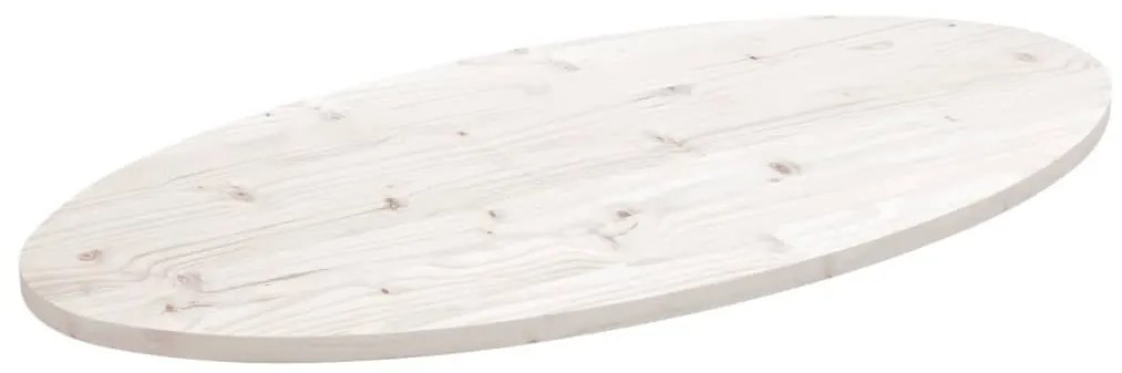 824326 vidaXL Плот за маса, 90x45x2,5 см, бор масив, овален