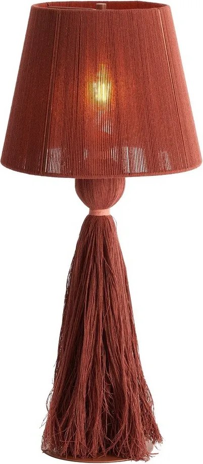 Настолна лампа в тухлен цвят с текстилен абажур (височина 58 cm) Espino – Light & Living