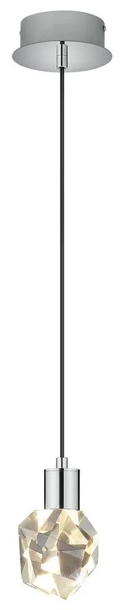 LED висящо осветително тяло в сребрист цвят със стъклен абажур ø 13 cm Verano – Trio Select