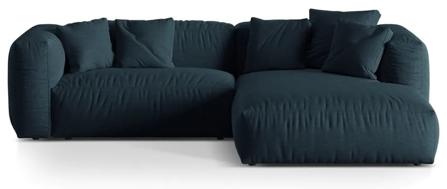 Тъмносин модулен ъглов диван (десен ъгъл) Martina – Micadoni Home