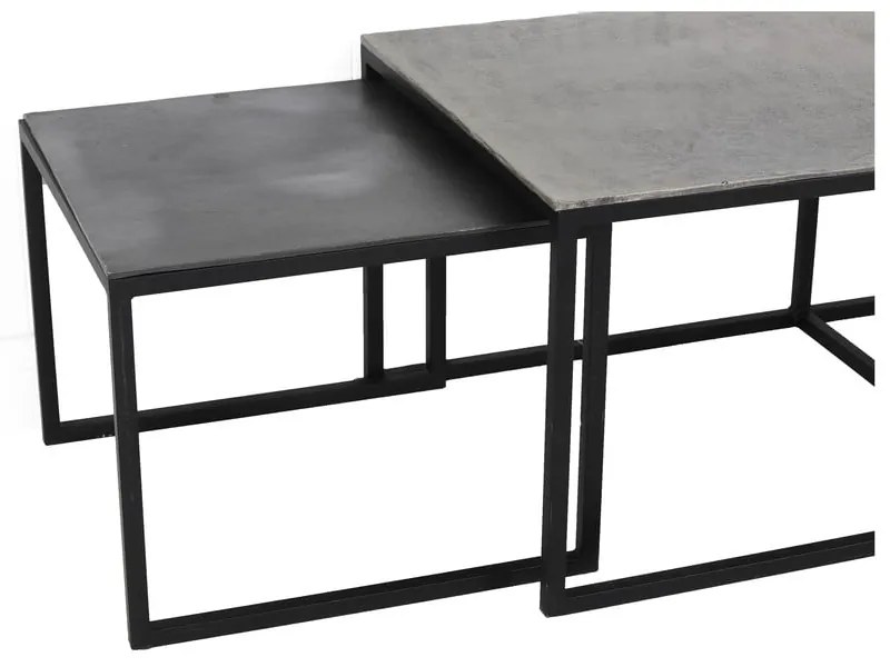 Метални масички за кафе в комплект от 3 бр. в черен и тъмносив цвят 50x120 cm Kumalu – Light & Living