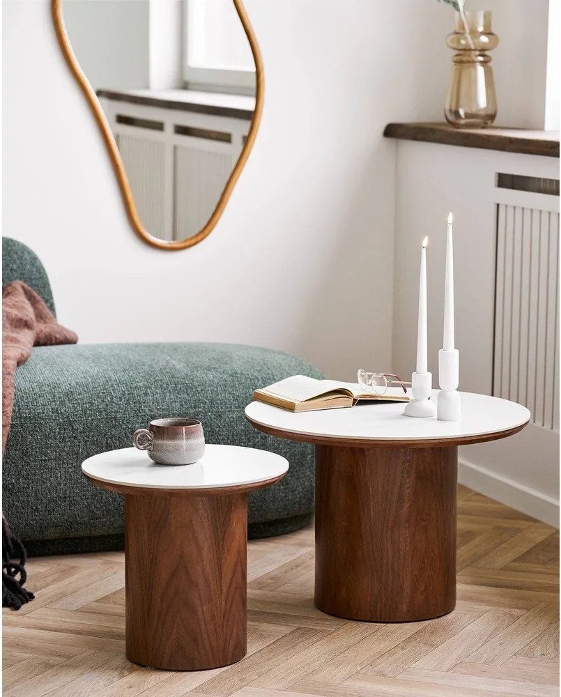 Кръгла странична масичка с керамичен плот ø 40 cm Noli – House Nordic