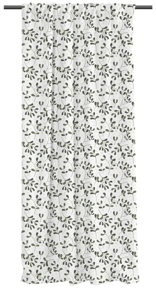 Бяло-зелена завеса от памучен сатен 110x250 cm Santa Likes Mistletoe – Butter Kings