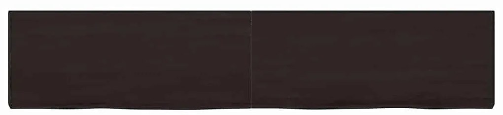 363847 vidaXL Стенен рафт тъмнокафяв 200x40x(2-6) см обработен масивен дъб