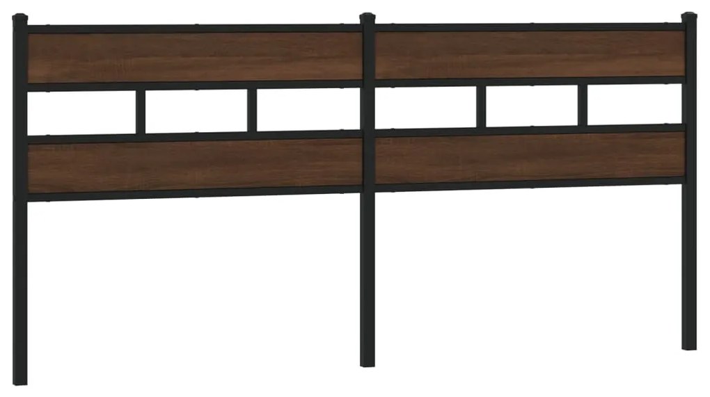 4017189 vidaXL Резервна табла за легло, кафяв дъб, 200 см, стомана и инженерно дърво
