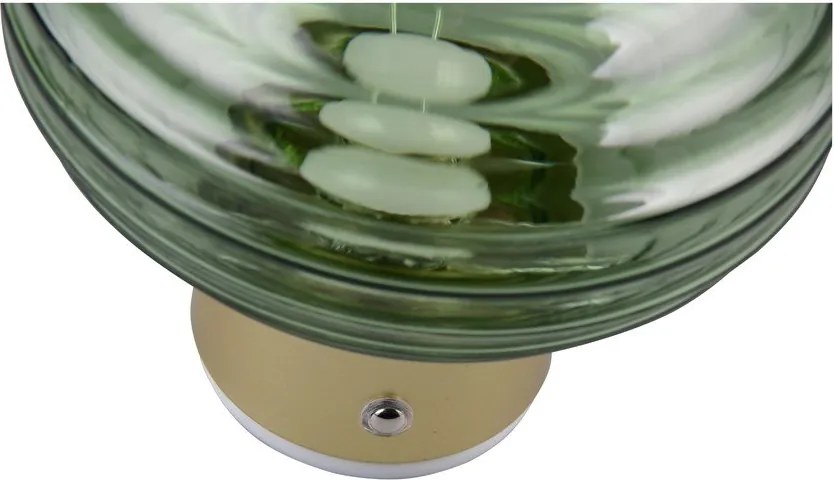 Зелена стъклена LED стенна лампа с USB ø 15,5 cm Earl – Reality