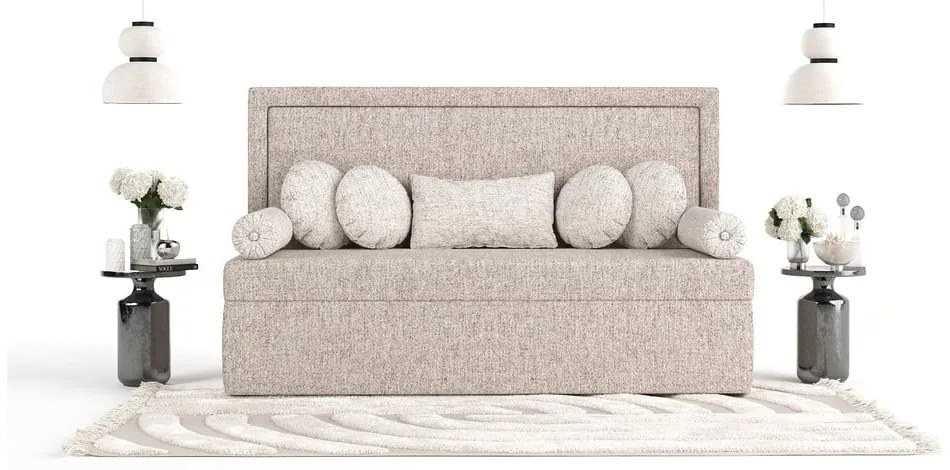 Светлокафяво тапицирано единично легло 80x200 cm Scala – Maison de Rêve