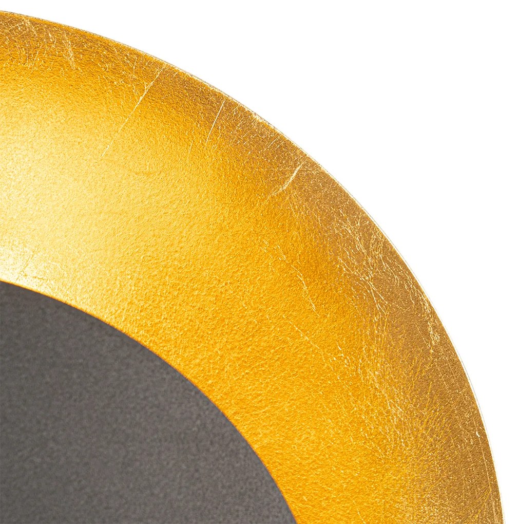 Стенна лампа в стил арт деко черна със злато - Emilienne