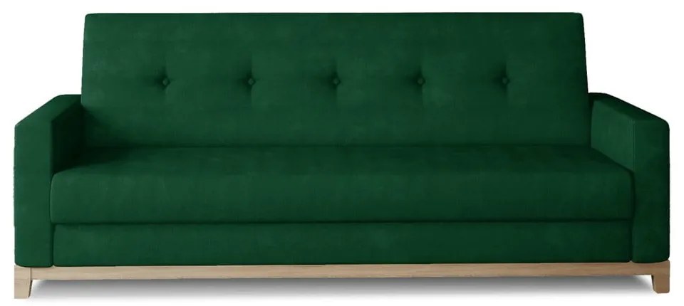 Зелен кадифен сгъваем/с място за съхранение диван 216 cm Selene – ELTAP