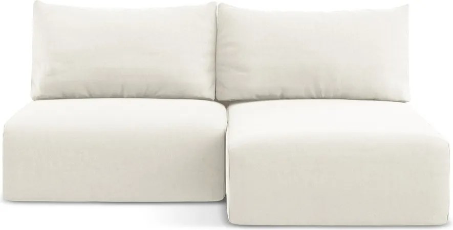 Кремав кадифен сгъваем/с място за съхранение ъглов диван (десен ъгъл) Kalena – Makamii