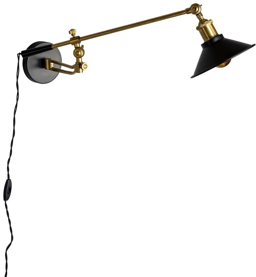 Стенна лампа в черно и златисто Penelope – Dutchbone