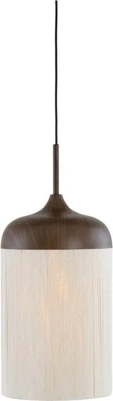 Тъмнокафяво висящо осветително тяло с текстилен абажур ø 22 cm Dania – Light &amp; Living