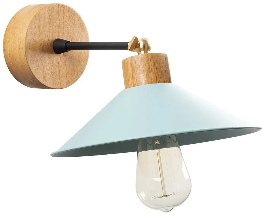 Стенна лампа в тюркоазен и естествен цвят ø 24 cm Manavgat – Opviq lights