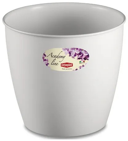 Stefanplast - Кръгла кашпа Academy Line 25 см - бяла