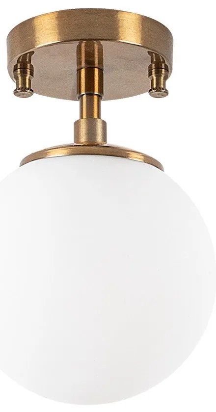 Бяло/в месингов цвят осветително тяло за таван със стъклен абажур ø 15 cm Atmaca – Opviq lights