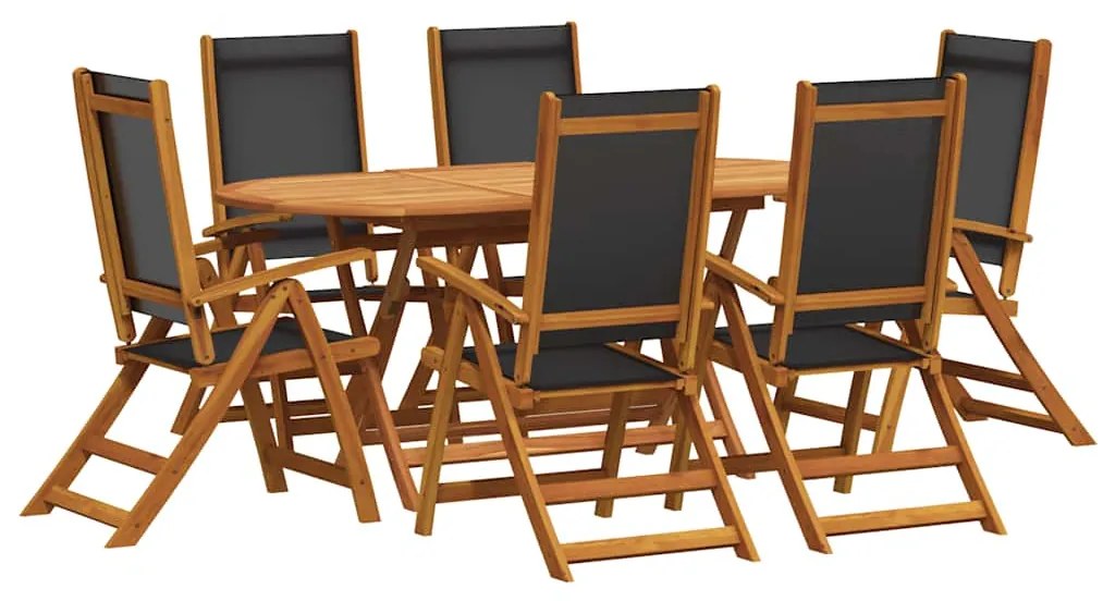 41748 vidaXL Градински трапезен комплект от 7 части, акация масив