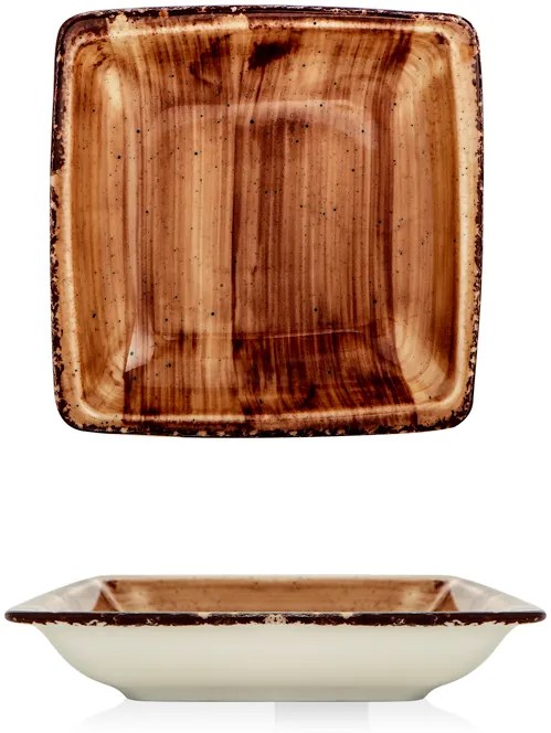 Gural Porselen - Brown Дълбока квадратна чиния 19x19cm (NBNORD19X19CK50KH)