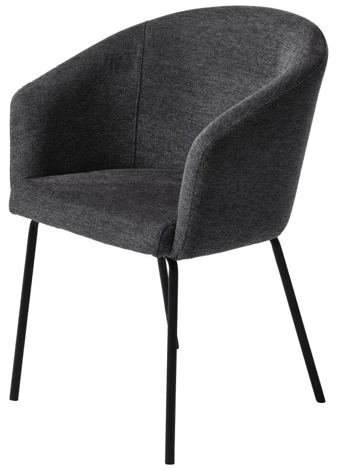 Тъмносив тапициран трапезен стол с подлакътници Easton – Unique Furniture