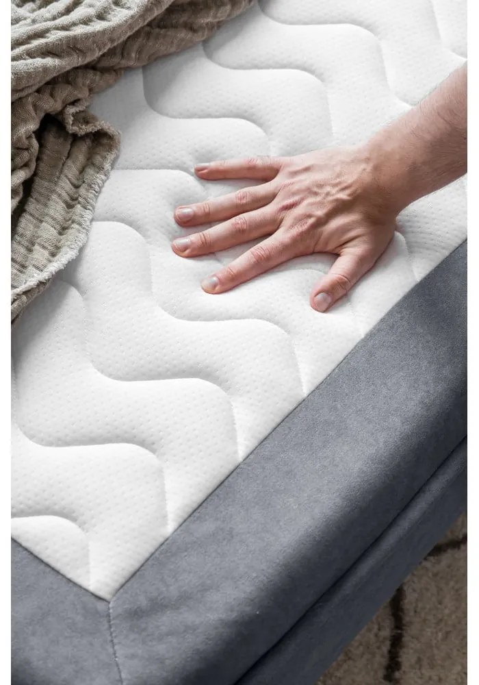 Сив кадифен разтегателен диван 225 cm Charming Charlie – Miuform