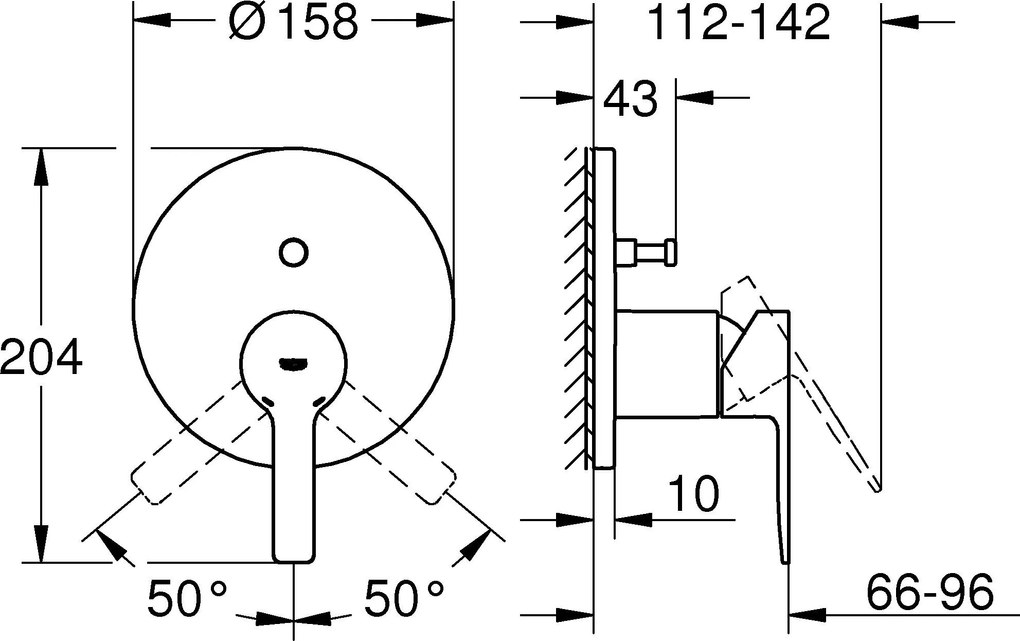 Външни части на кран за баня Grohe Lineare New-Сребърен Mat-15,8 x 20,4