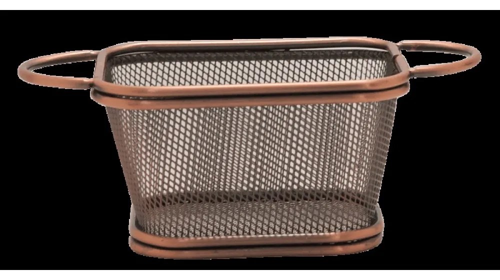 Horecano - Кошничка за сервиране от ковано желязо, с две дръжки, правоъгълна 10,5x9x6,2 см B1825B (0722-1)