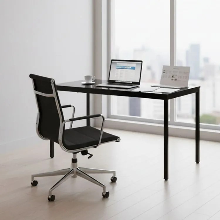 Кухненска маса черна 120 x 60 cm - универсална маса за 4-5 души