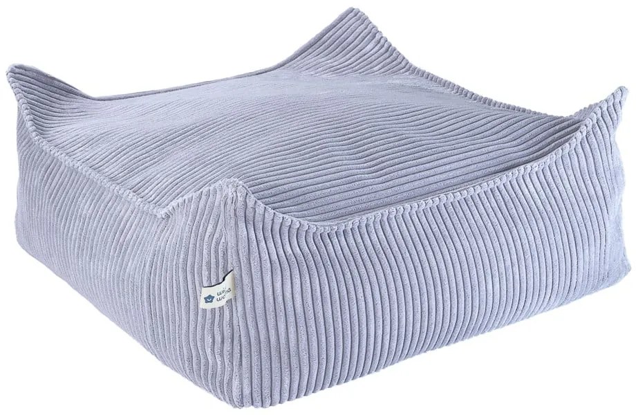 Син детски пуф от рипсено кадифе Square – Wigiwama