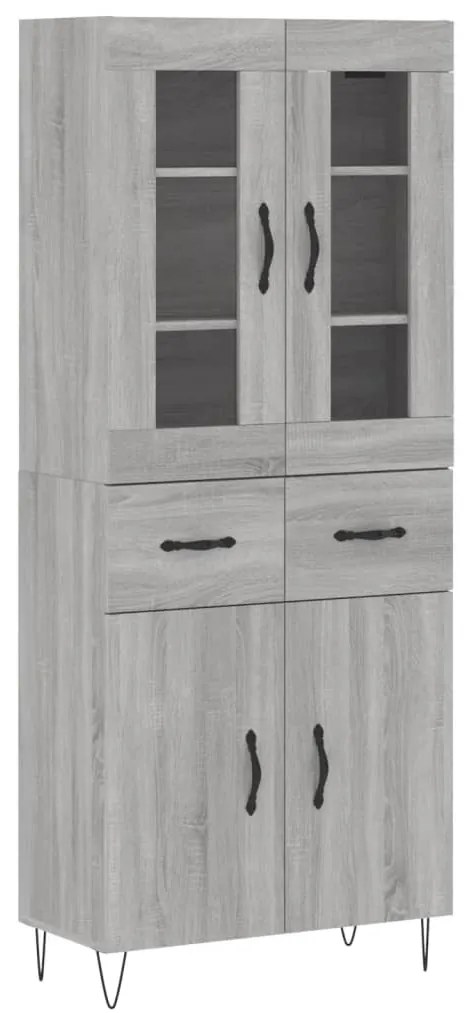 3198567 vidaXL Висок шкаф, сив сонома, 69,5x34x180 см, инженерно дърво