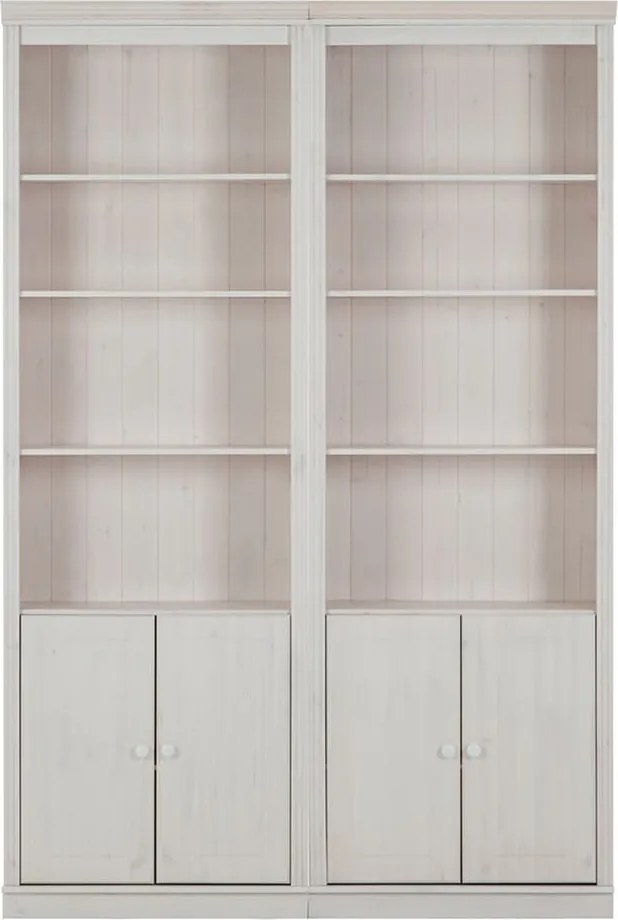 Бяла библиотека от масивен бор 148x223 cm Anita – Støraa