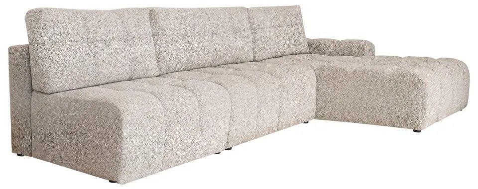 Бежов разтегателен модулен ъглов диван с място за съхранение (десен ъгъл) Lulu – Miuform