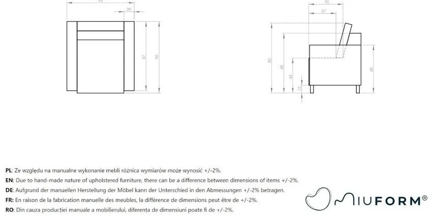 Оранжево/кафяво кресло от рипсено кадифе Lofty Lilly – Miuform